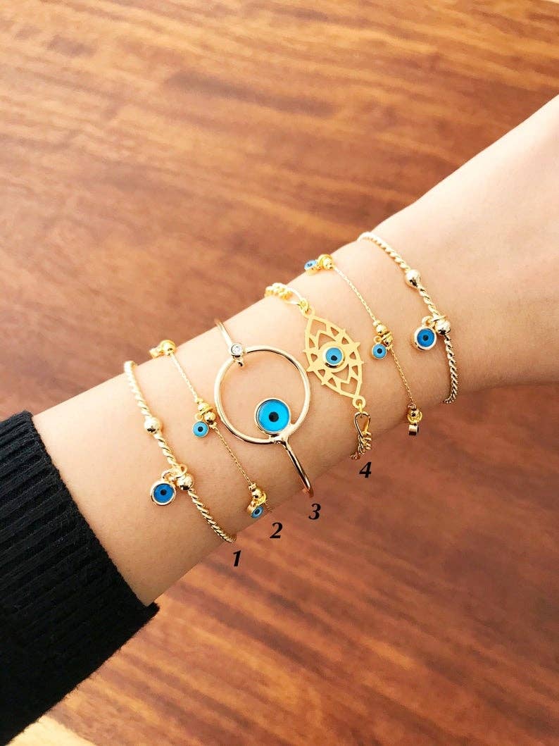 Evileyefavor – wholesale Smycken – Guld onda ögat armband, Onda ögat armband armband, Blå onda ögat pärla8