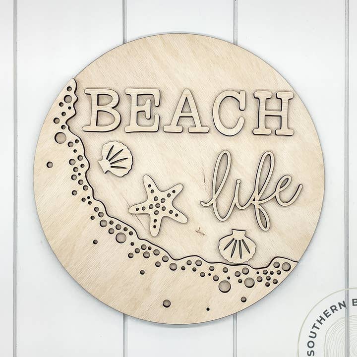 Beach Life 3D Round Blank for wholesale by Southern Birch Company