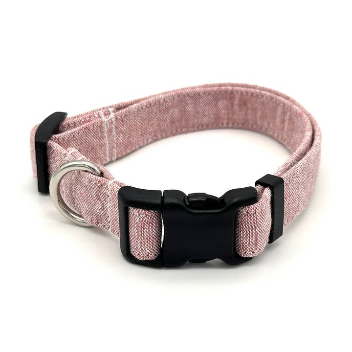 Berry Linen Dog Collar for wholesale by Winthrop Clothing Co.