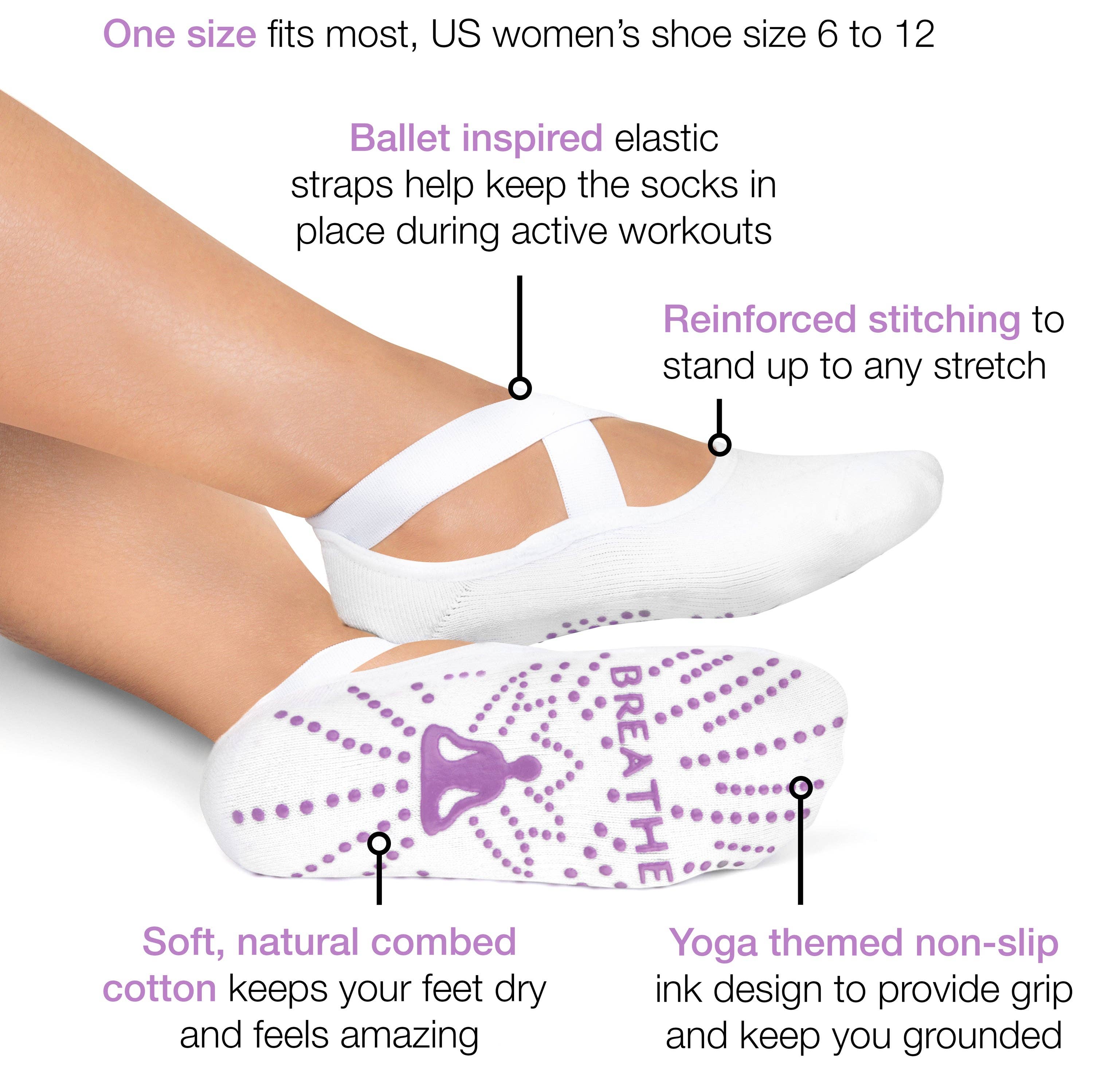 Lavley - Wholesale Socks - Women's - If You Can Read This...Namaste / Breathe Yoga Socks (2 Pack)3