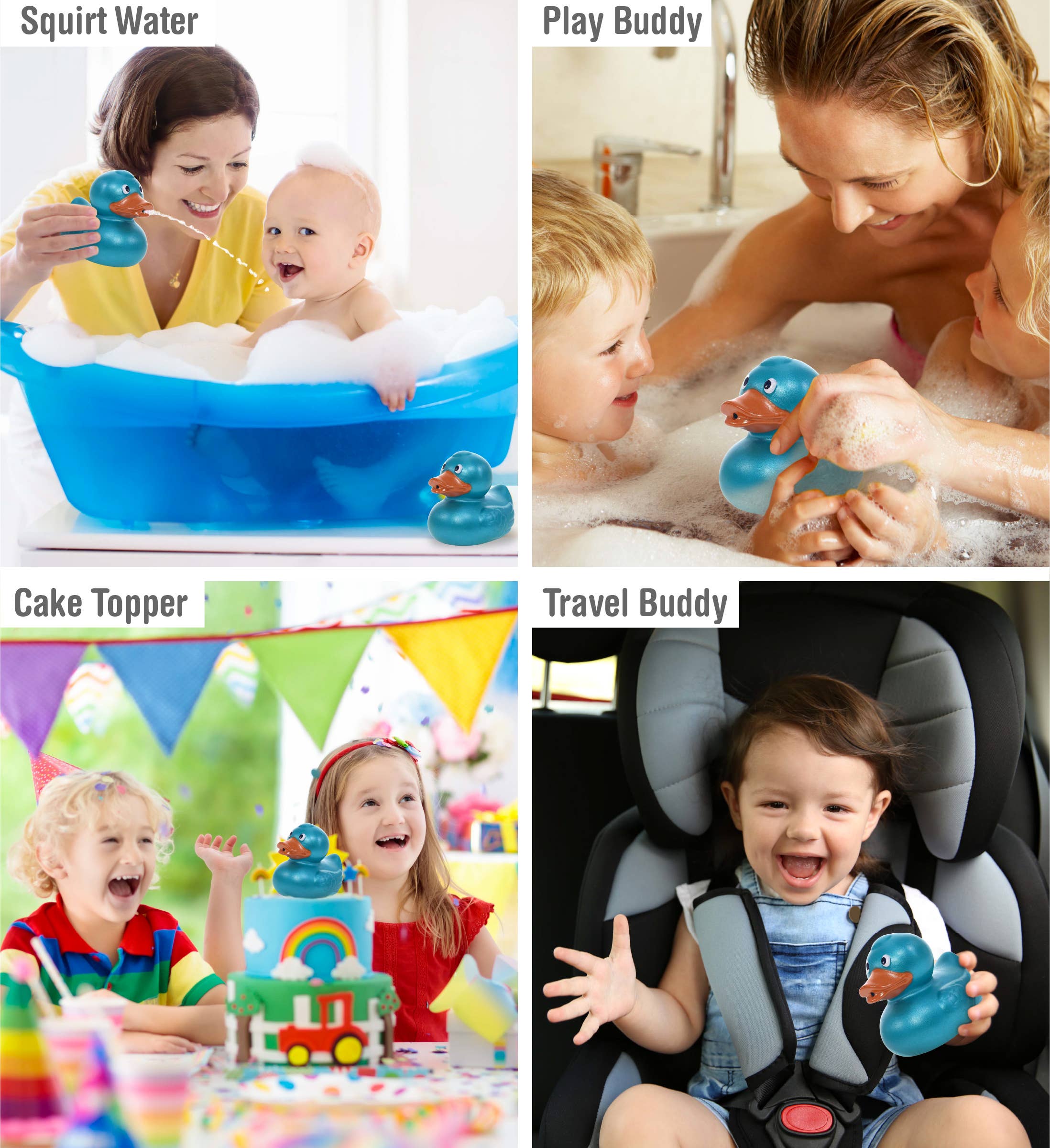 Cota Global - Wholesale Bath Toy - Baby - Squirter - Metallic Blue Duck2