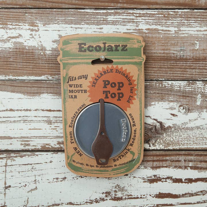 EcoJarz - Wholesale Drink Lids - PopTop Sealable Drinking Jar Lid - Wide Mouth