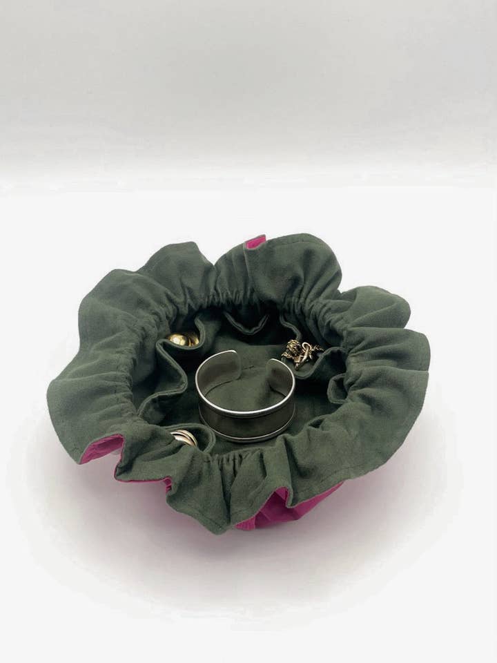 BOLSA DE VIAJE PARA JOYAS Fucsia/Oliva para venta al por mayor de LIPP