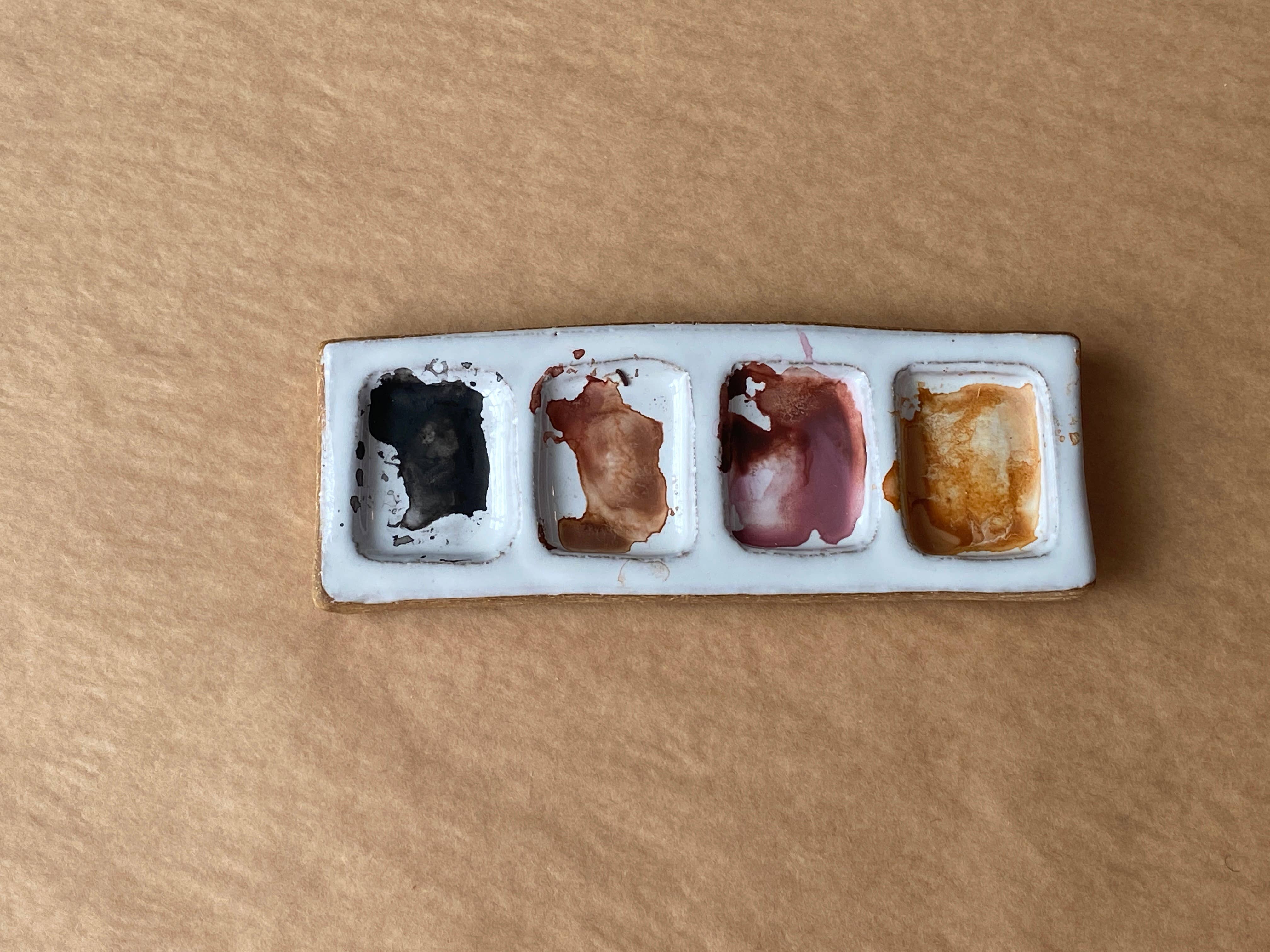 Busy Hands Studio - Wholesale Palette/Mixing Tray - Ceramic Artist 4-Pan Paint Palette - Handmade Travel Palette6