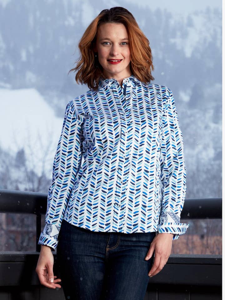Rome Shirt Blue Cross Hatch Design for wholesale by Dizzy-Lizzie
