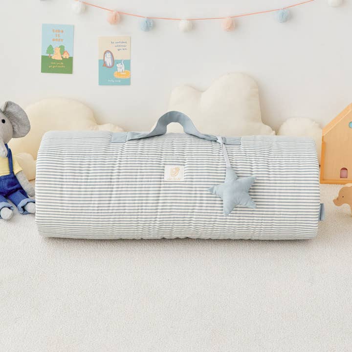 Reversible Striped Portable Nap Mat | Detachable Blanket | Daycare & Travel Read for wholesale by Loa Daisy