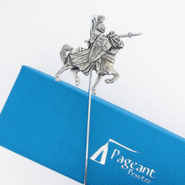 Mounted Knight Pewter Bookmark for wholesale by Pageant Pewter