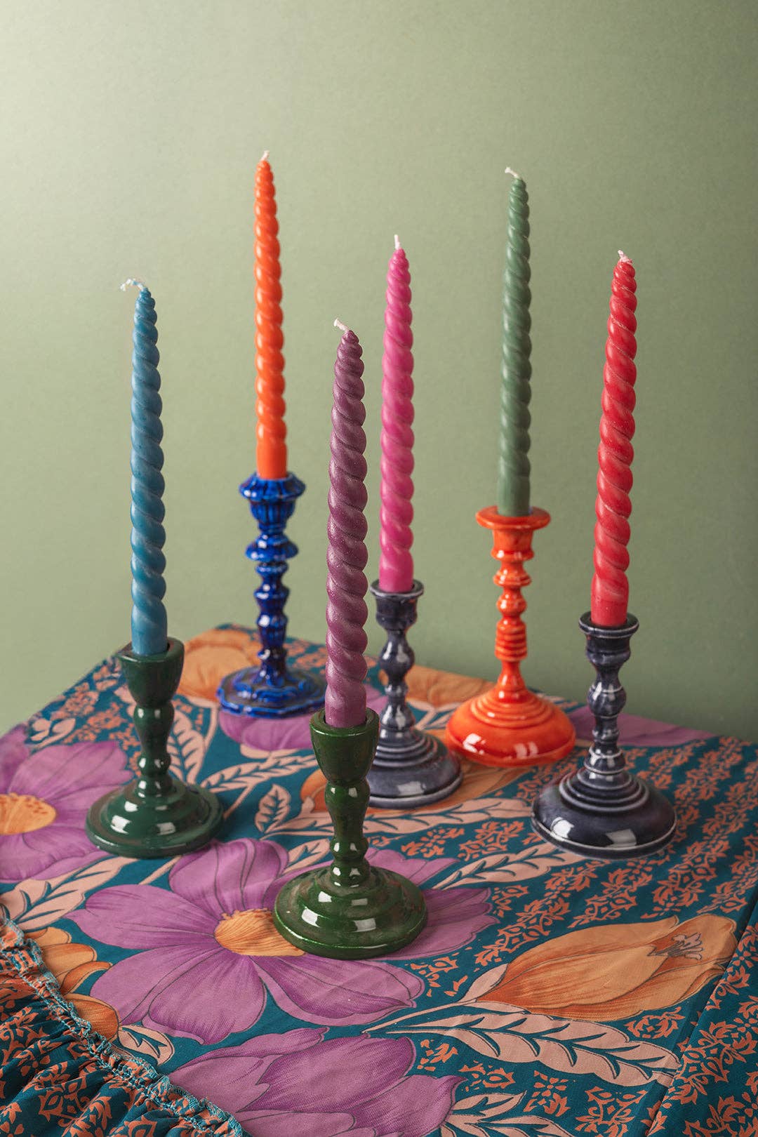 Ian Snow Ltd - Vendita all'ingrosso Candele cilindriche/candelieri - Set di sei candele da tavola ritorte 'Twilight'3