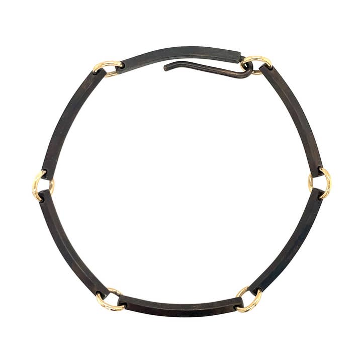 Connection Bracelet in Black Silver and Gold for wholesale by Flavia Bennett Designs