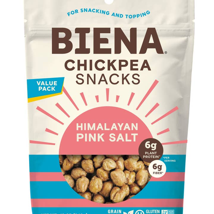 Himalayan Pink Salt Roasted Chickpeas (12oz Value Size) 6ct for wholesale by Biena Snacks