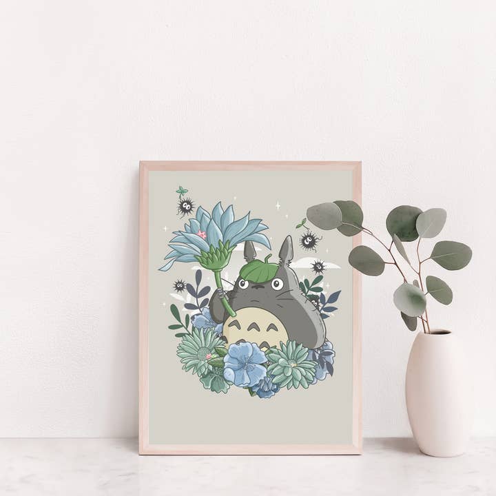 Sarah May Arts - Wholesale Art Print - Forest Spirit Print | Fine Line Anime Floral Art2