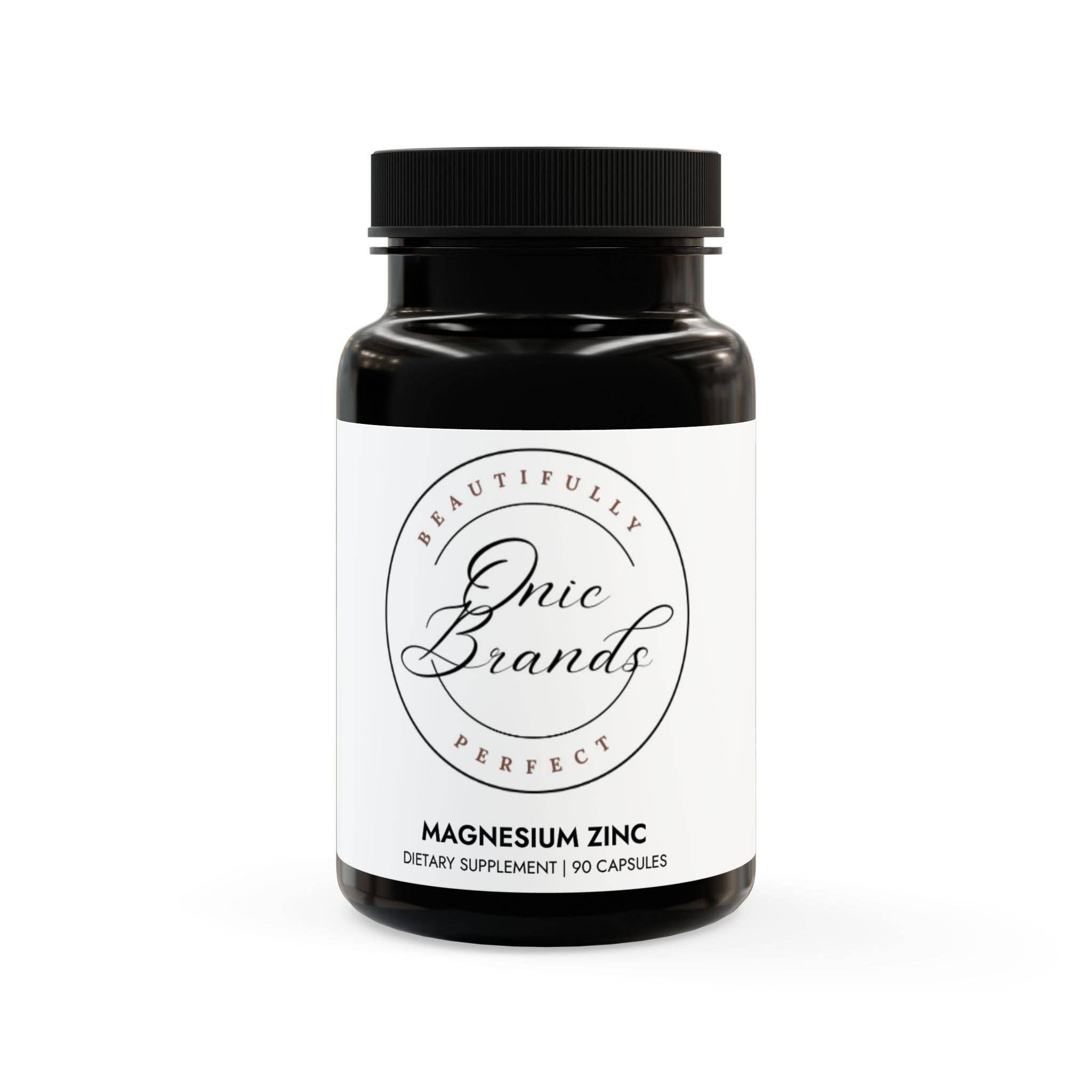 Black bottle cap Magnesium Zinc Supplement (90 Capsules) for wholesale on Faire0