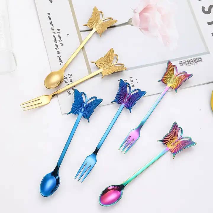 Sostraw & SmartThings - Wholesale Table Spoon (Cutlery) - Butterfly Spoon - For Tea, Coffee or Dessert - 4 colors2