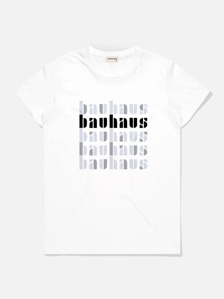 T-shirt standard Bauhaus pour femme, blanc pour la vente par VESTIGE