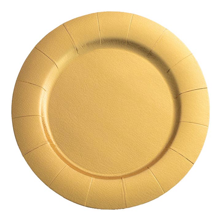 13" Gold Round Disposable Paper Charger Plates - 10 pcs for wholesale by Smarty had a Party