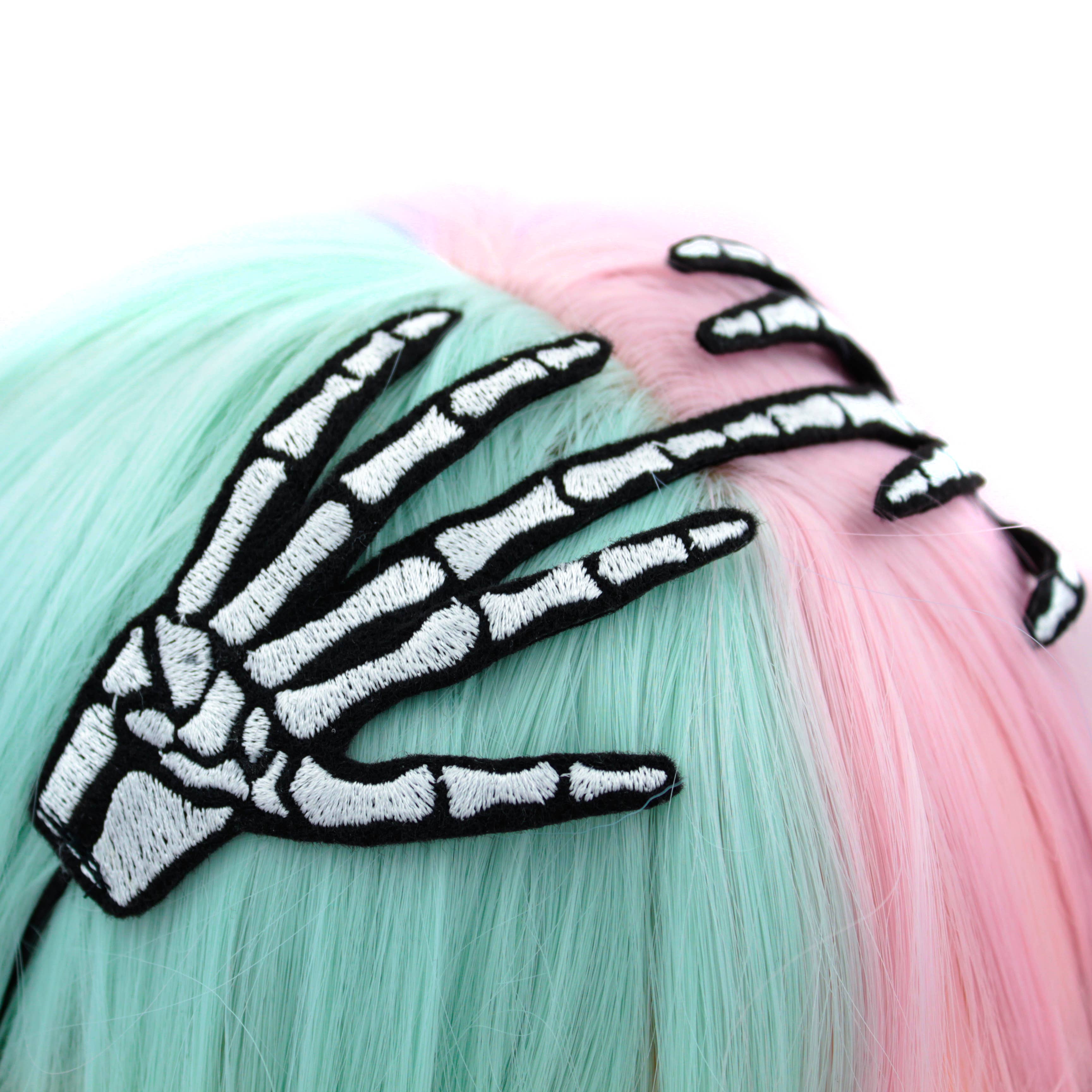 Kawaii Hair Candy - Wholesale Fashion Headband - Women's - Embroidered Skeleton Hand Headband8