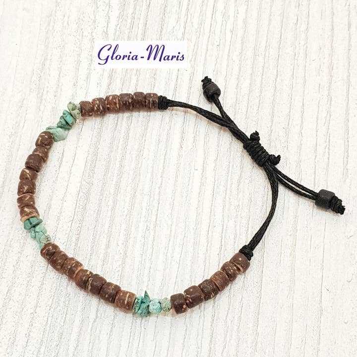 Bracelet en perles naturelles Gloria-Maris BG-3255 Surfer de 6 mm pour la vente par Gloria-Maris