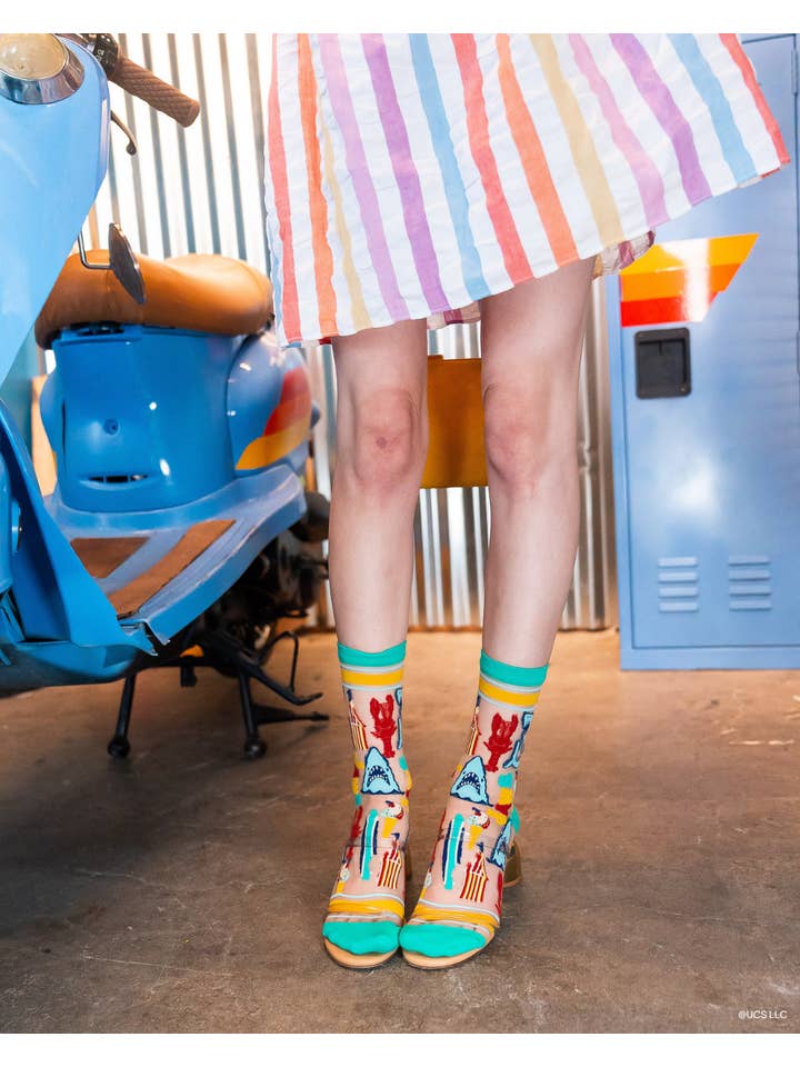 Sock Candy - Wholesale Socks - Women's - JAWS 50th Anniversary Sheer Crew Sock8