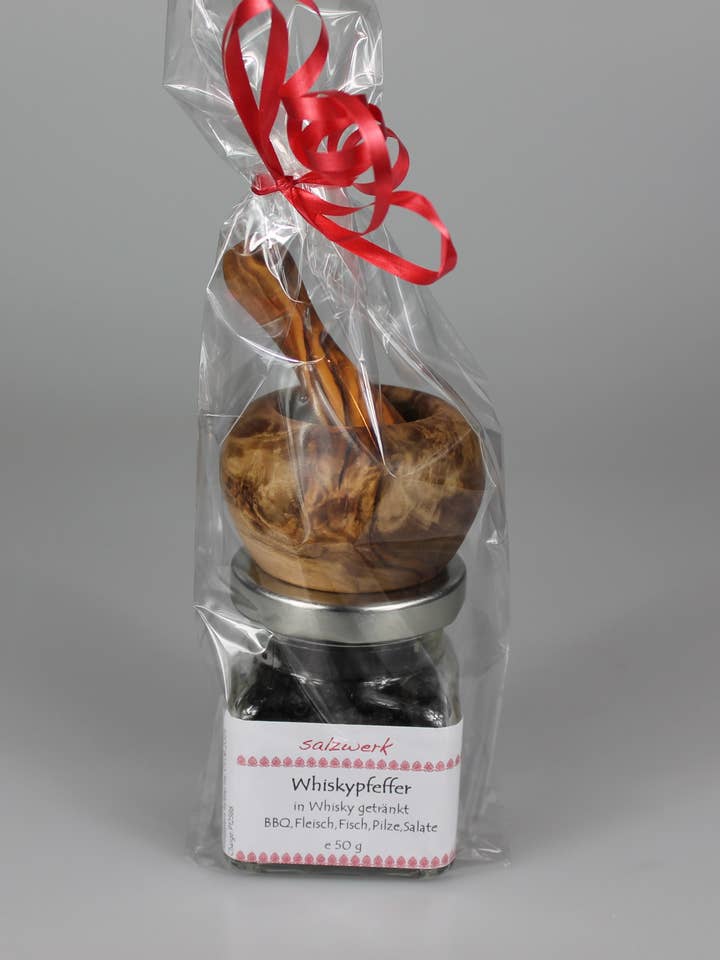Whiskypeppar och mini mortel i olivträ för wholesale av Salzwerk Berlin