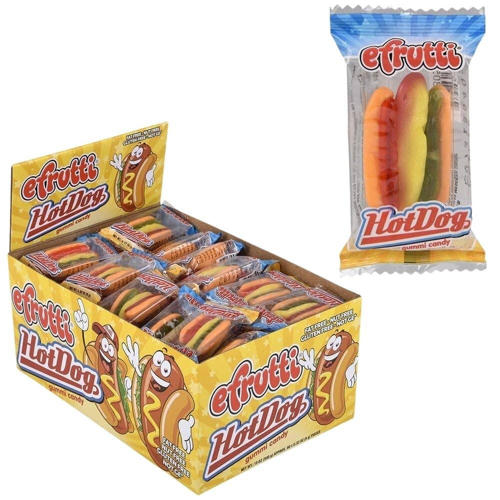 Snacky Candy - Wholesale Gummy - Efrutti Hot Dog Gummies 60 count 0.32oz0