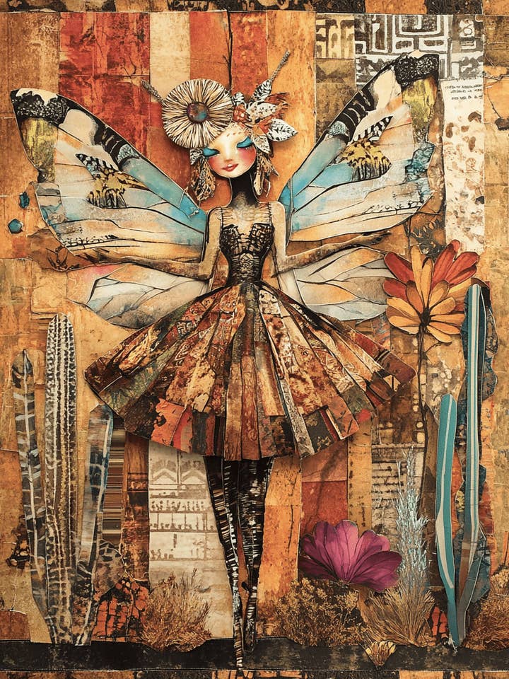 Desert Fairy Collage - American Southwest Art Prints - 8"x10" Artwork for 11"x14" Frame for wholesale by Mowbi
