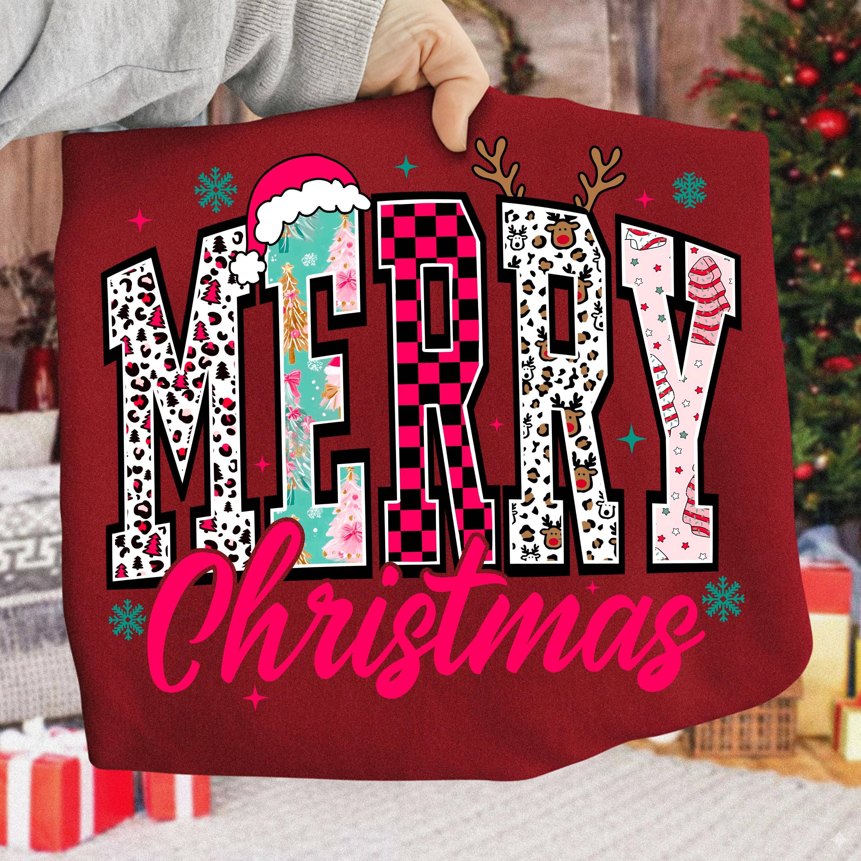 NVC Ecommerce LLC - Wholesale T-Shirt (Graphic) - Women's - Preppy Merry Christmas Shirt, Retro Christmas Sweatshirt4