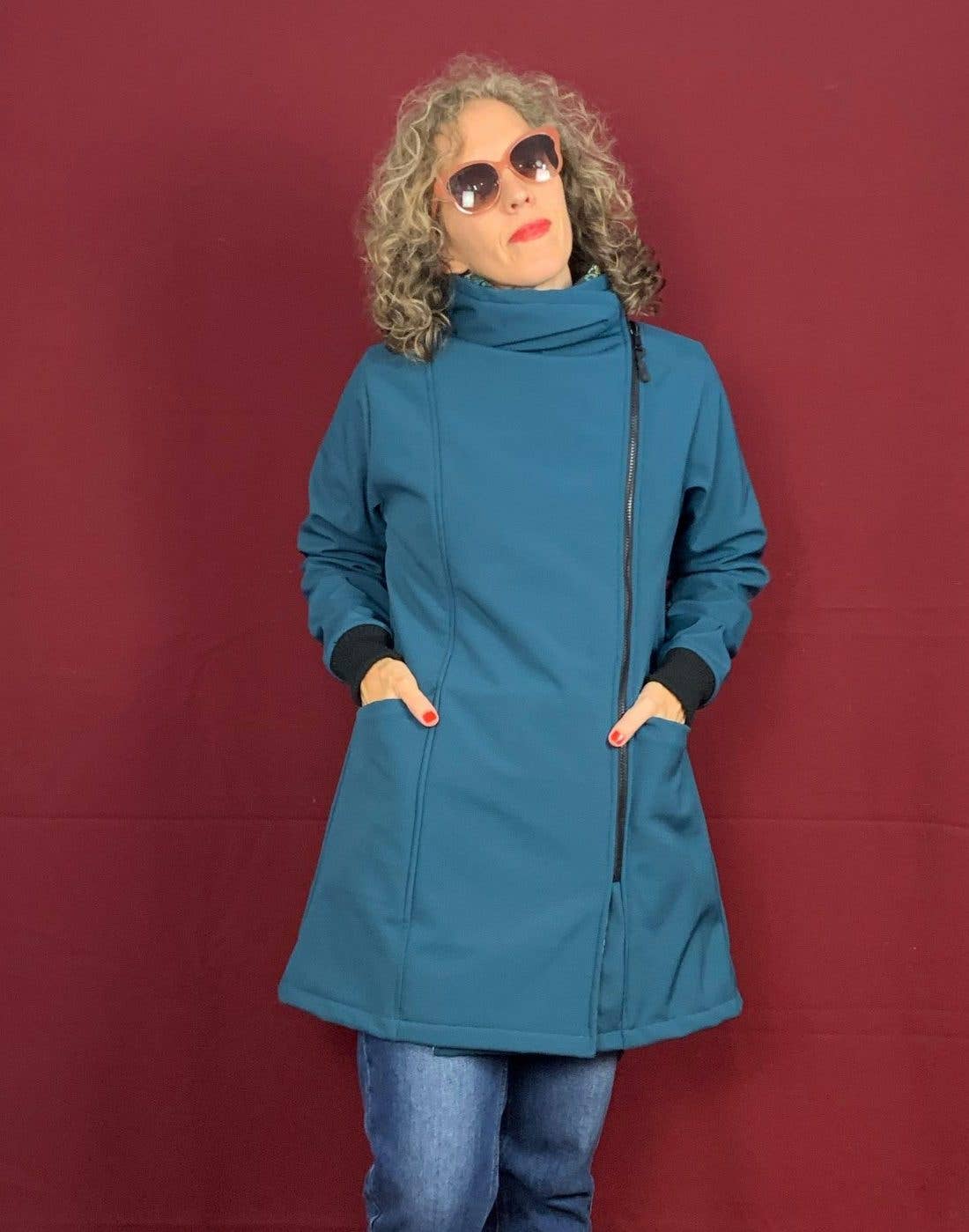 La Compiano - Venta al por mayor Abrigo - Mujer - Abrigo Rex - Petróleo1