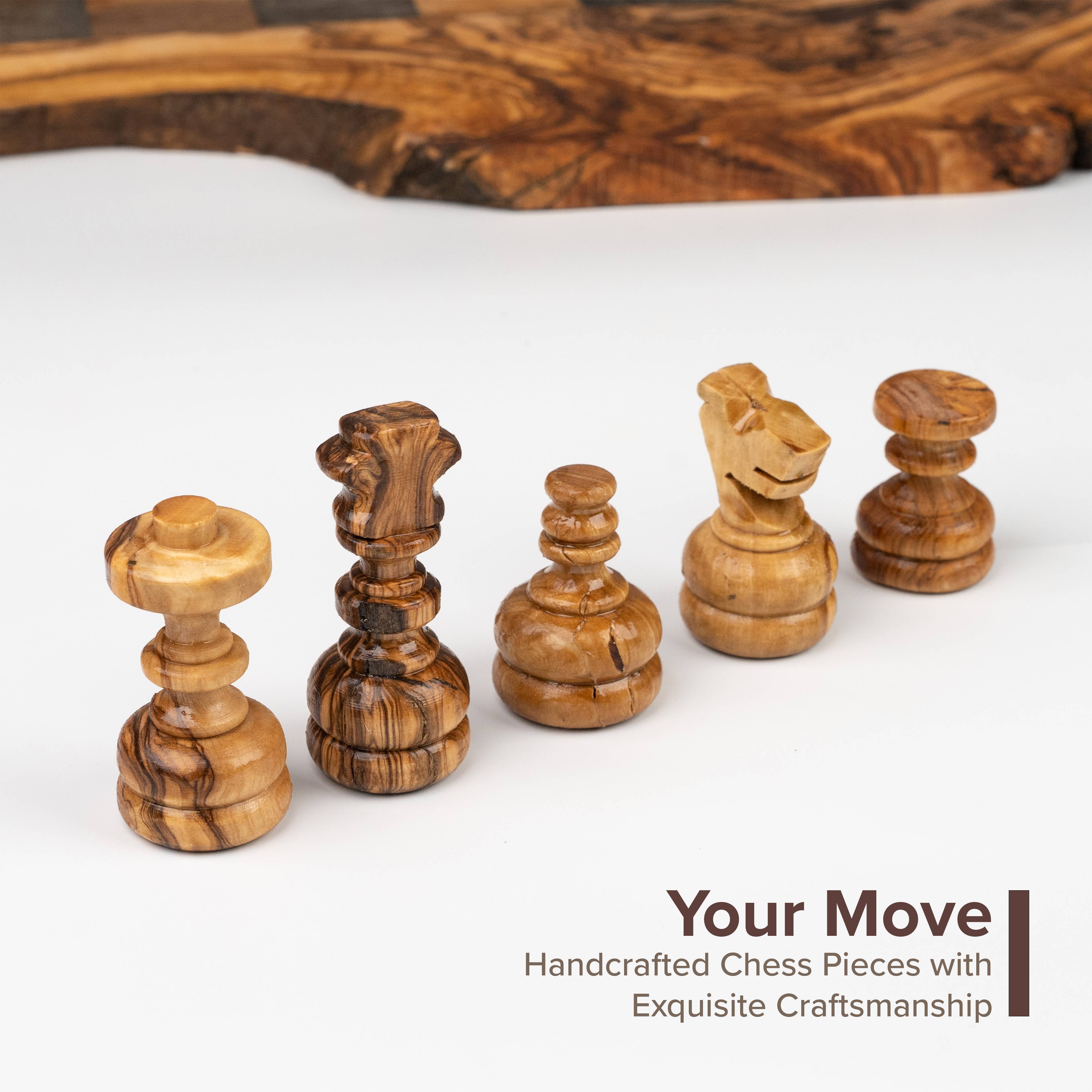 Next Day Shop - Wholesale Board Game - Wood Chess Set Handmade of Olive Wood, Antique Chess1