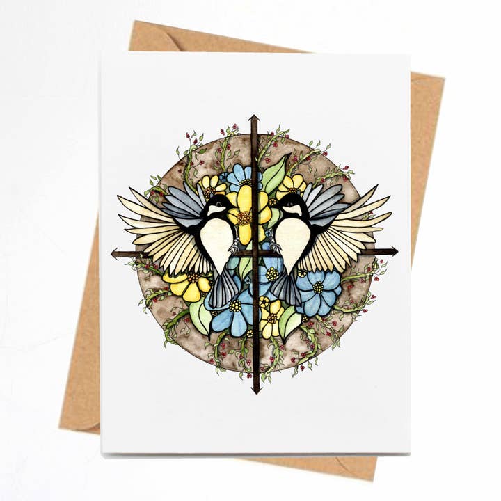 Handgefertigte Notizkarte „Richtung finden“ für den Großhandel von PinkPolish Design