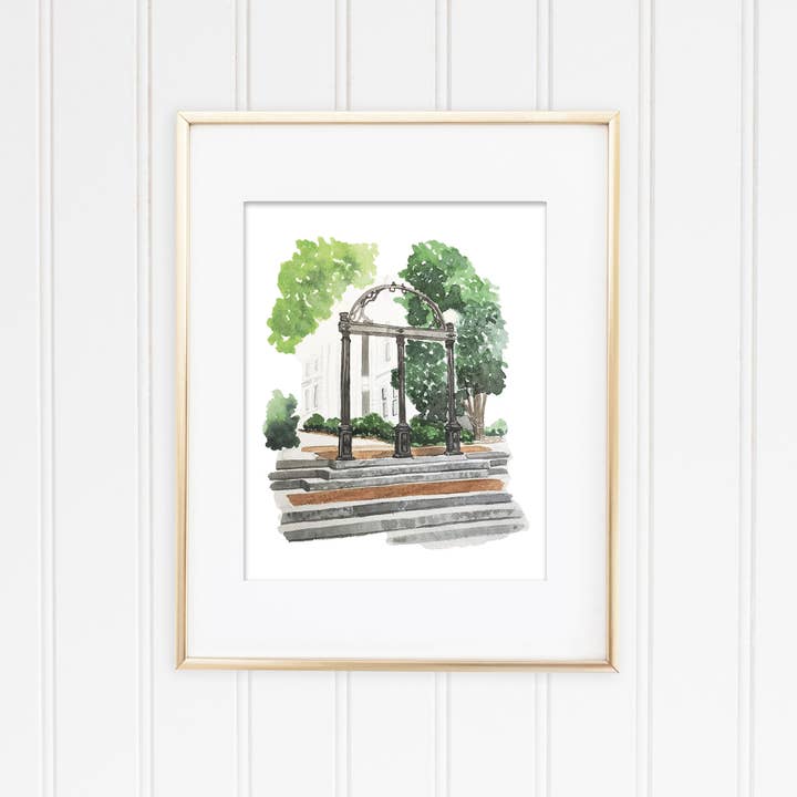 Studio Miller - Wholesale Art Print - Athens Arch University of Georgia Watercolor Art Print