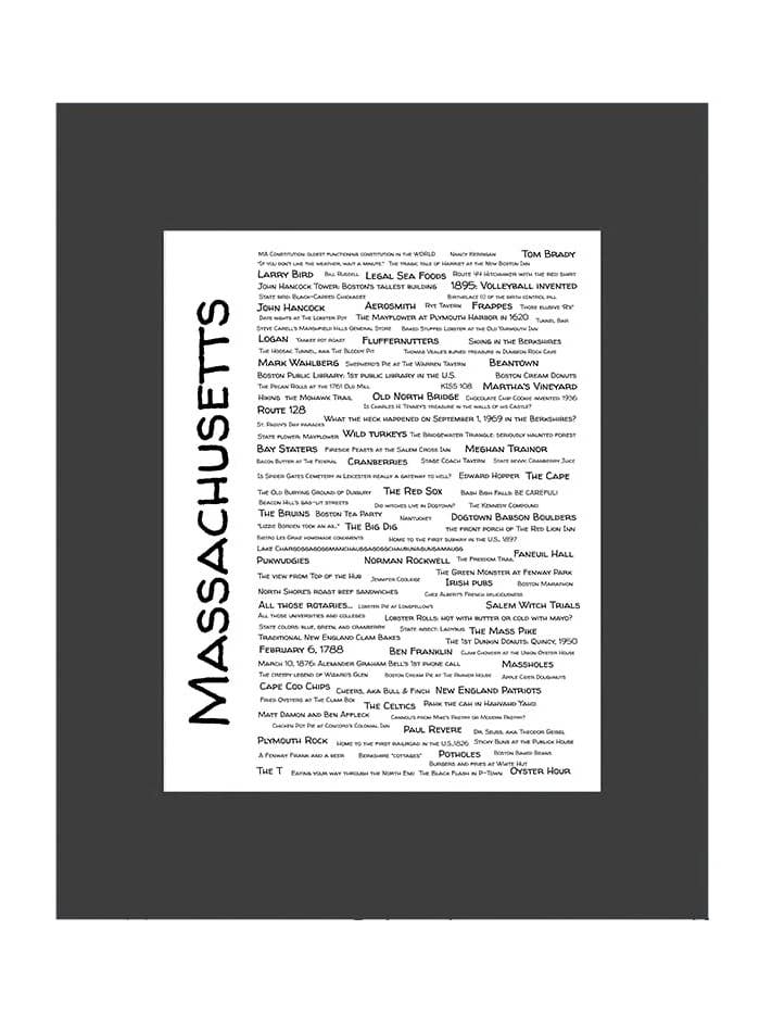 Massachusetts Fabric Print for wholesale by TownieSwag