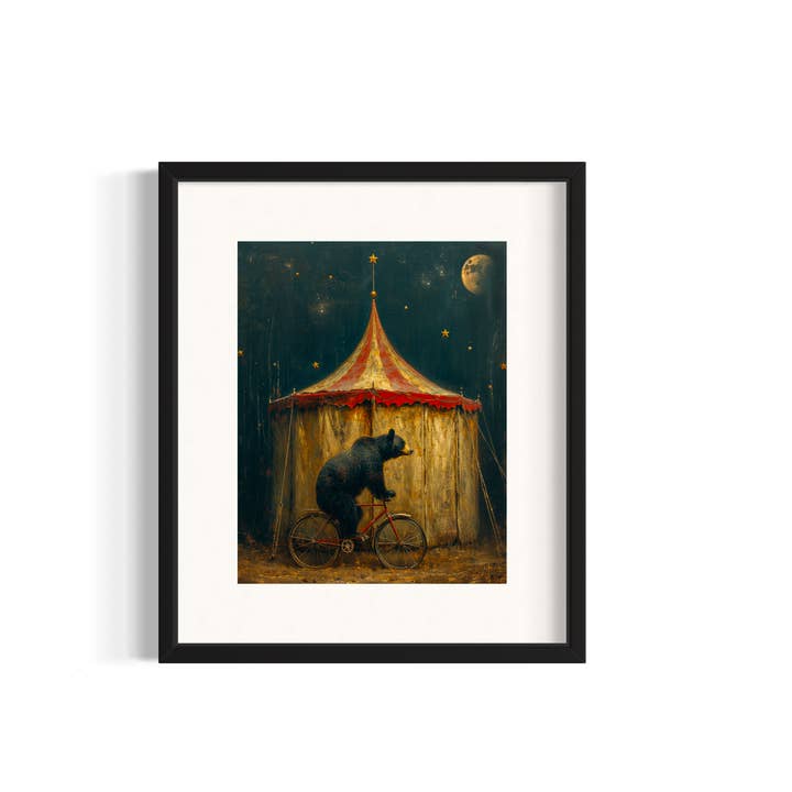 Salty Alyce - Wholesale Art Print - Circus Bear On Bicycle Wall Decor 118AS