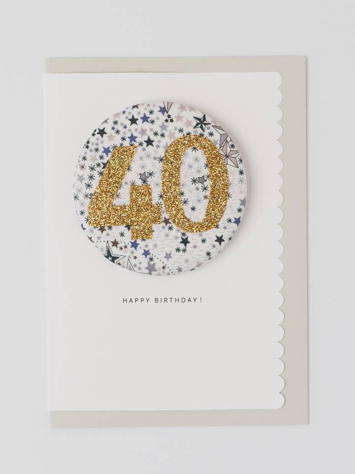 Geburtstagsabzeichen Alter 40 - Liberty Adelajda's Wish Stoff für den Großhandel von The Charming Press