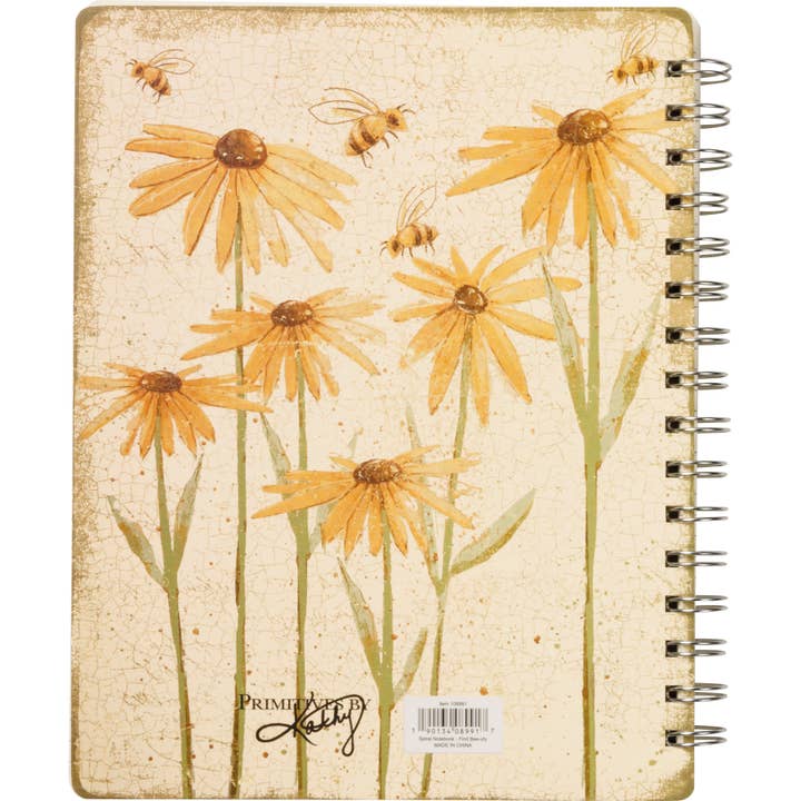 Primitives by Kathy - Wholesale Stationery/Notecard Set - Find Beeuty In Every Day Spiral Notebook1