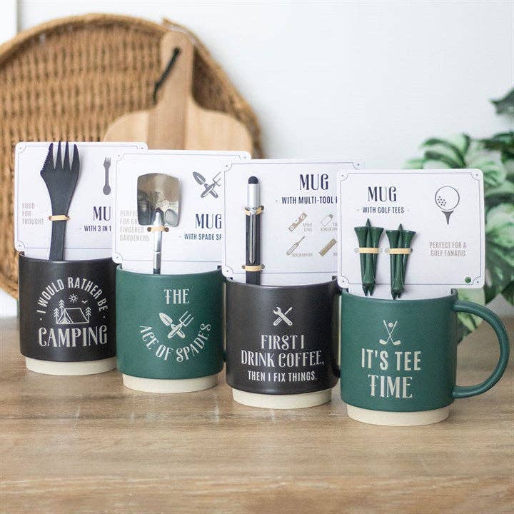 Something Different Wholesale - Wholesale Coffee Mug - First I Drink Coffee Father's Day Mug with Multi-tool Pen