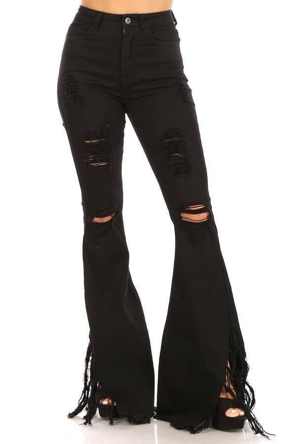 black bell bottoms jeans