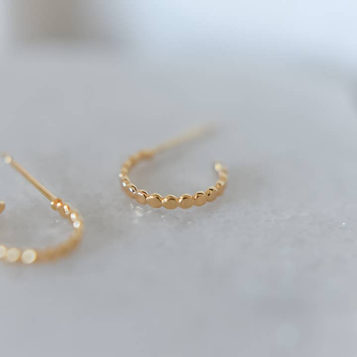 Bella Rey jewelry - Wholesale Hoop Earrings - The Ali gold plated dainty hoop studs- hypoallergenic 3