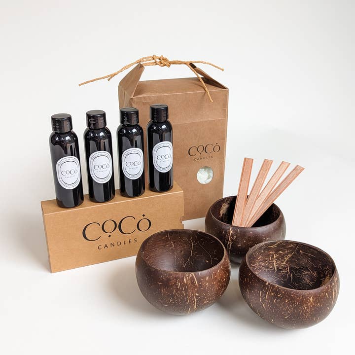 Cocobowlz™ – wholesale DIY-pysselkit – Startpaket för ljushantverk: Set med 20 st med premiumvax4