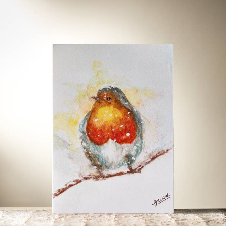 Winter Robin Card by Guan for wholesale by HomeLess Made