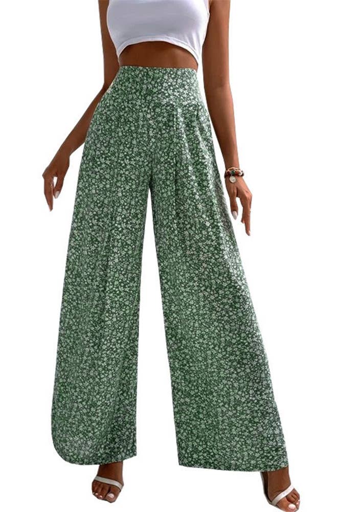 UNISHE - Wholesale Broek - Dames - Hoge Taille Wijde Pijpen Bloemenbroek ZK24918