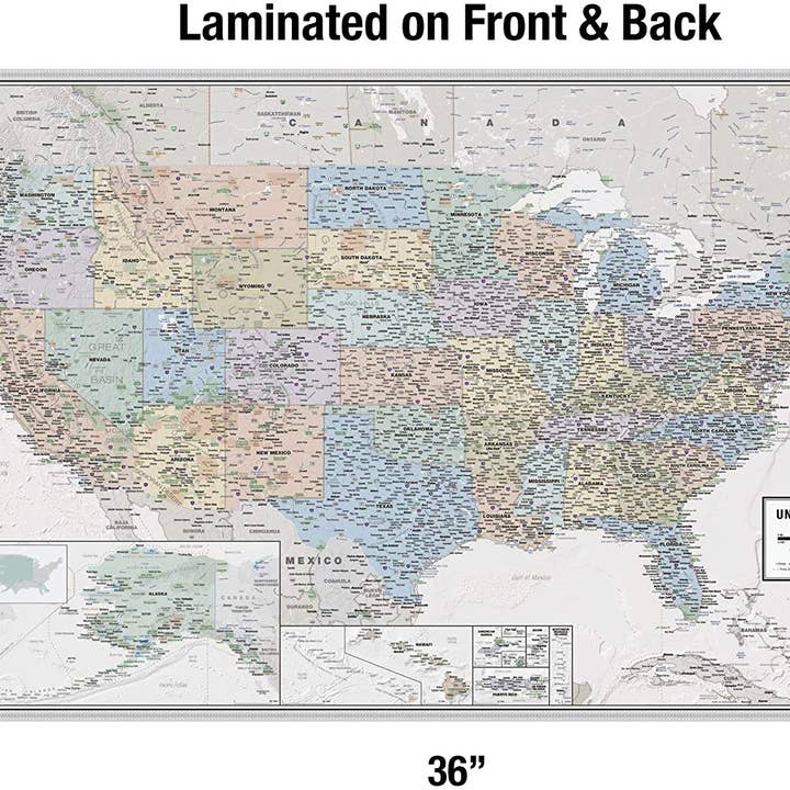 Map Shop - Wholesale Map - United States Odyssey Wall Map - Laminated1