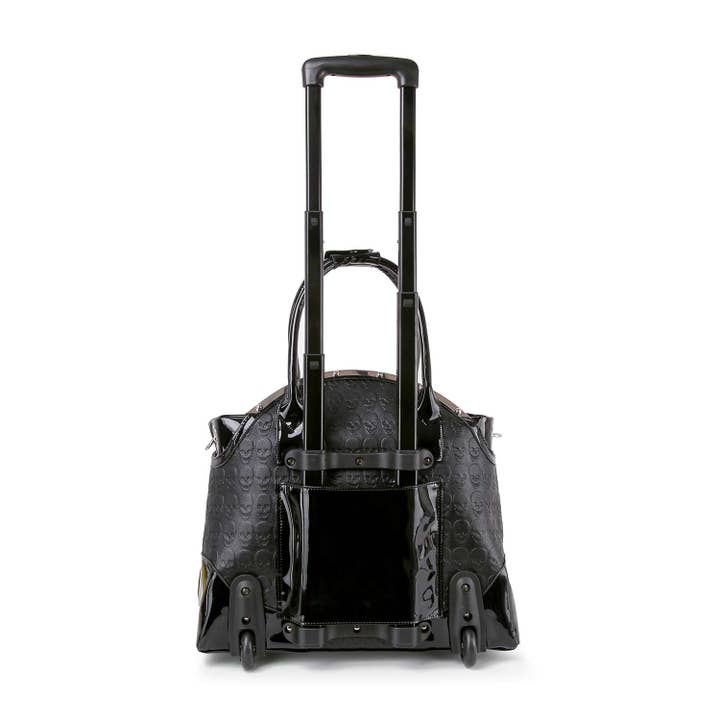 Black Skull And Crossbones Wheeled Carry On Luggage for wholesale on Faire2