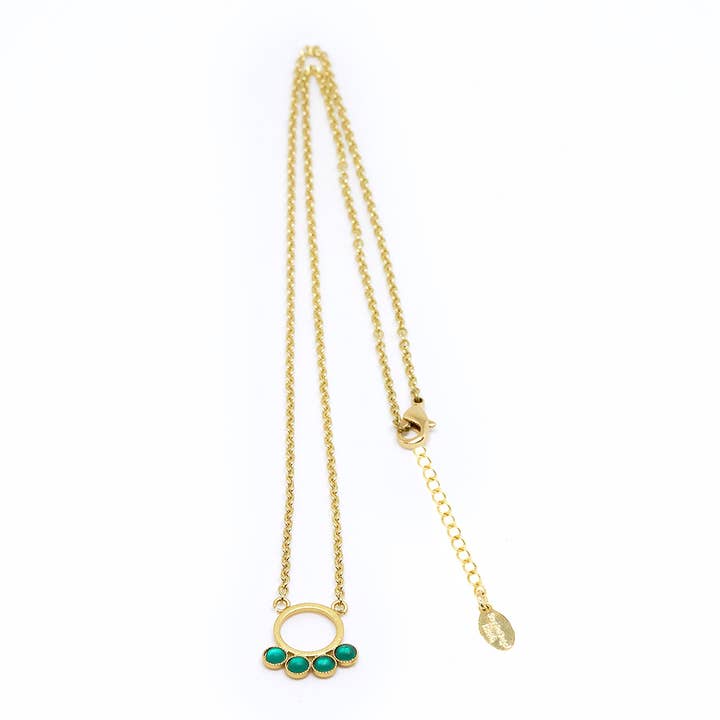 Rainbow Chain 01 Gold Plated Matt 04 Green for wholesale by Sergio Engel jewellery