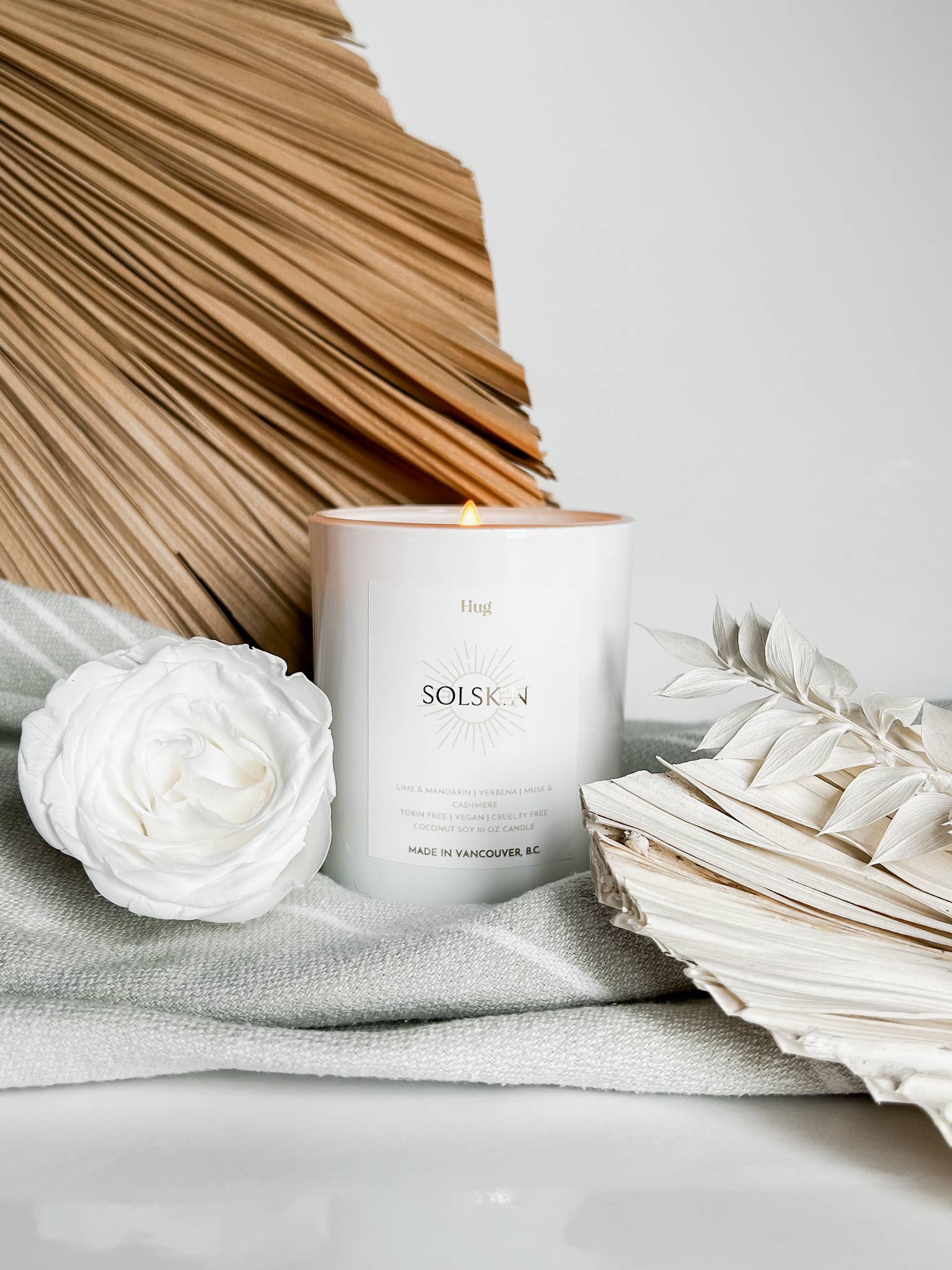 Hug Forever Florals and Luxury Candles – Vela em jarro/copo por atacado – Vela de Luxo SOLSKIN