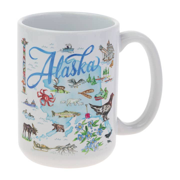 AK State Collection Ceramic 15 oz Mug Alaska Rosanne Beck for wholesale by Boston International