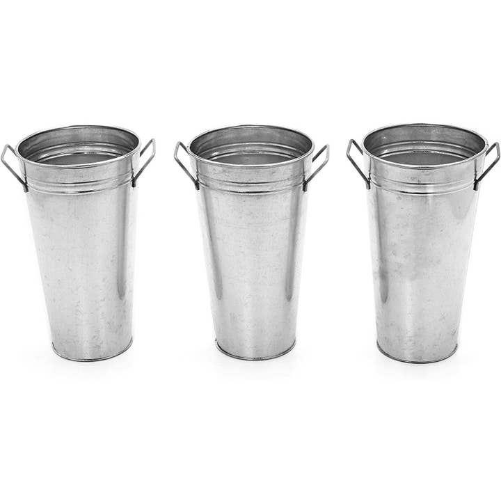 Hosley - Wholesale Vase - Hosley® S-3 9in H Galvanized French Bucket
