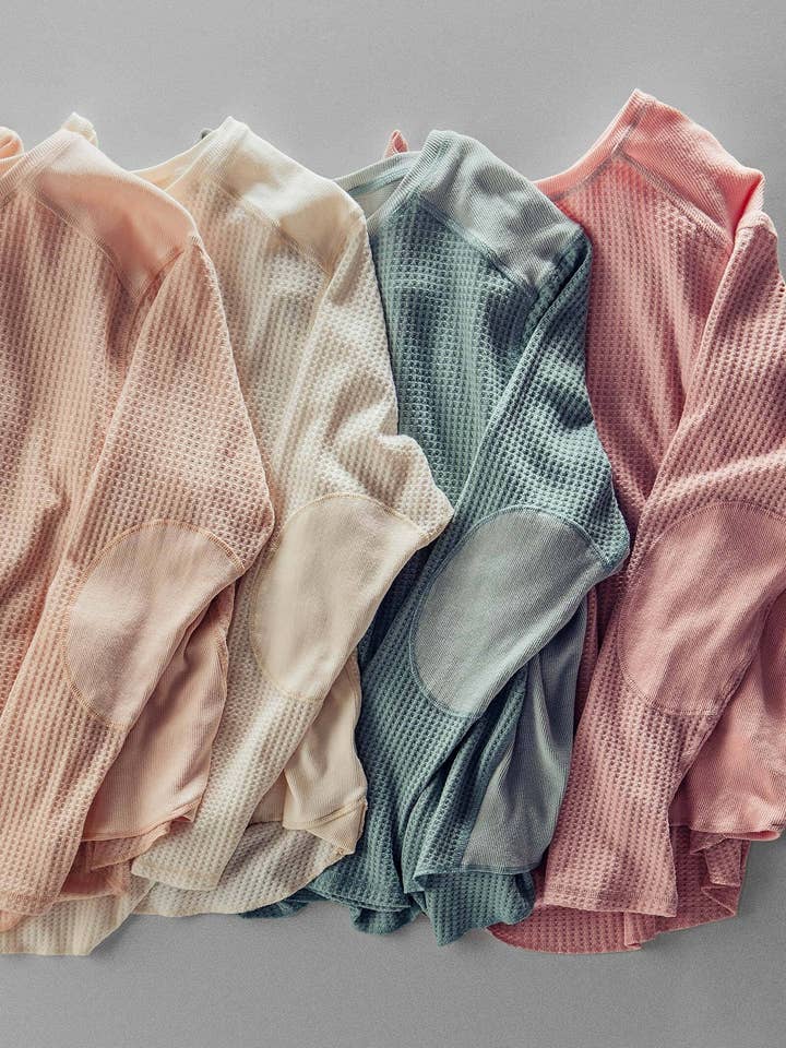 Waffle Knit Cotton Patch Top for wholesale by Fashion Week