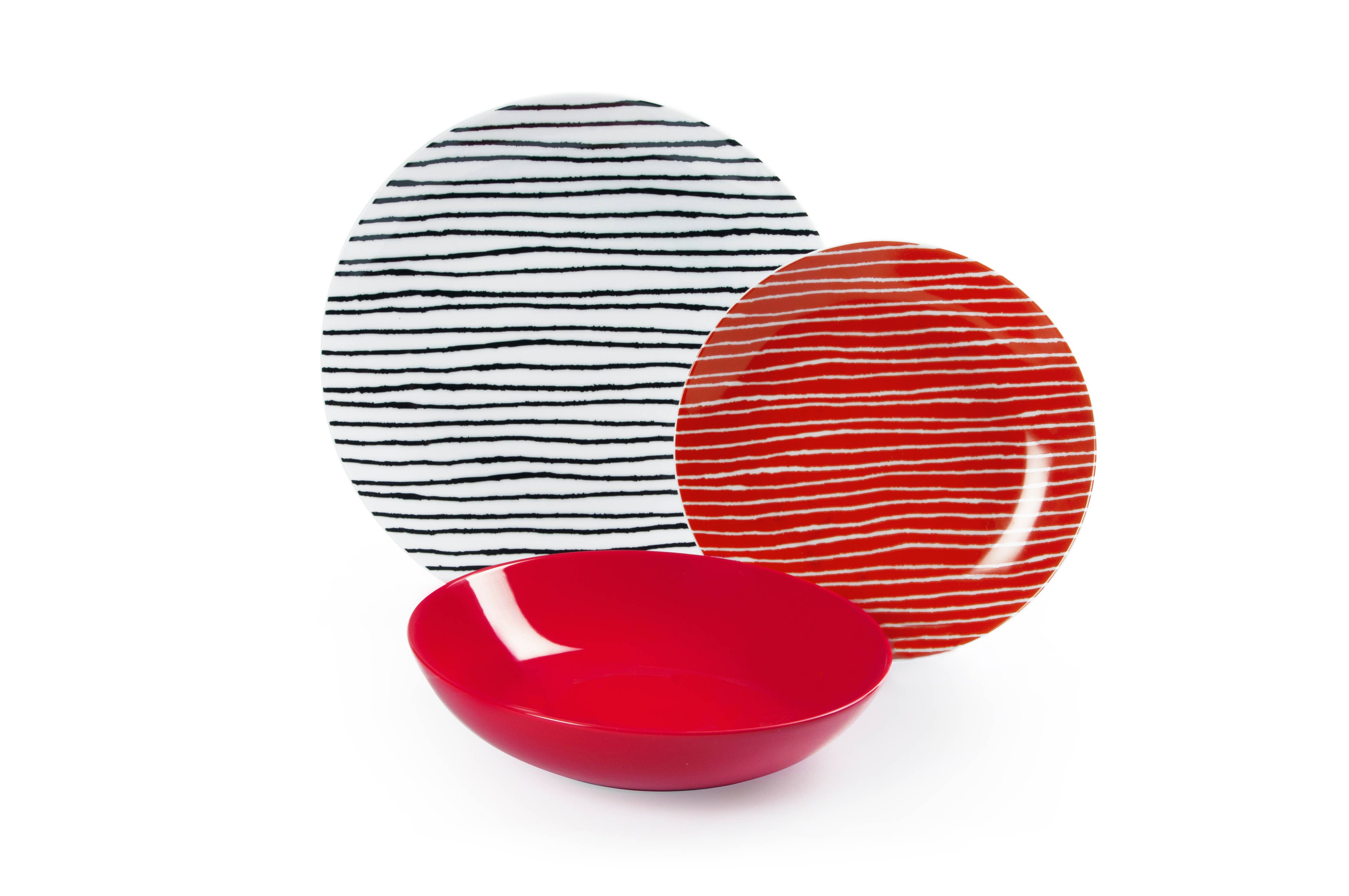 multicolour 18 Crazy Line Dinnerware Set for wholesale on Faire2