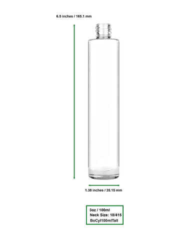 Best Bottles - Vente Vaporisateurs - Flacon cylindrique transparent avec pompe de pulvérisation - 100 ml (bouchons multiples)12
