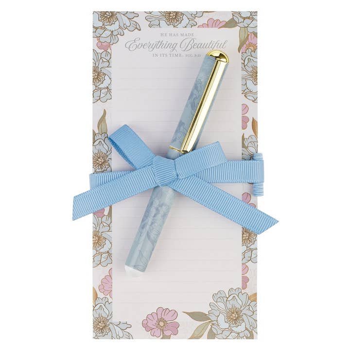 Christian Art Gifts - Wholesale Notepad - Magnetic Shopping List w/pen Everything Beautiful Ecc. 3:11